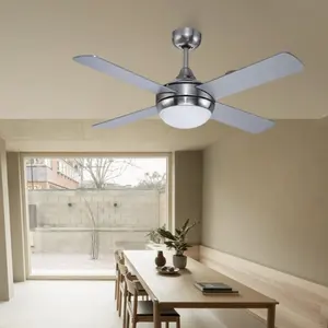 Хит продаж, металлический потолочный вентилятор для дома с 4 лезвиями, потолочные вентиляторы со светодиодными лампами, пульт дистанционного управления