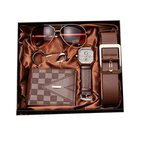 Men's <b>Watch</b> <b>Set</b> With Leather Strap Sunglasses Wallet Gift Box Father's Day Business Gift - Product Image 3