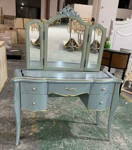 dressing table blue Viral Vanity Moody Makeover in Metallic Blue, Green & Lavender – Tanglewood  Works main image 0