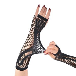 Gants sans doigts en maille filet perforée style punk pour femmes HZS-26012, parfaits pour les fêtes costumées d'Halloween - Product Image 6