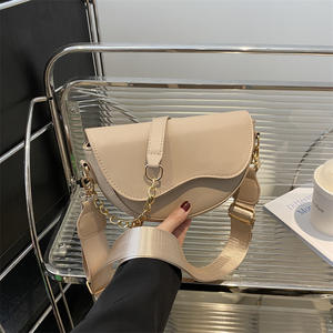 Wholesale Price Women's Fashion Lady Wide Strap Crossbody <b>Handbag</b> Single Strap <b>Satchel</b> Purse Zip Closure PU Cosmetic Travel - Product Image 3