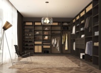 Armoire modulaire de luxe noire de style moderne avec penderie grande chambre villa