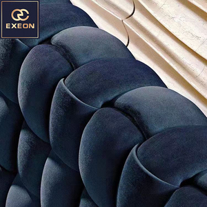 <span class=keywords><strong>Lit</strong></span> Double Moderne et Luxueux Exeon Premium, Cadre Rembourré <span class=keywords><strong>en</strong></span> Velours Italien Fantaisie, Ensemble <span class=keywords><strong>de</strong></span> Chambre à Coucher <span class=keywords><strong>Lit</strong></span> King Size - Product Image 4