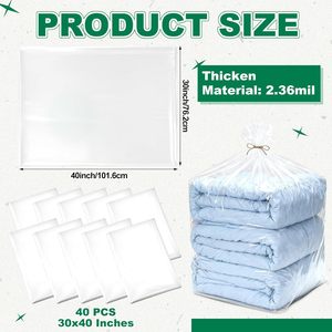 40 Pcs Clear Plastic Bags 30x40 Inches Lightweight PE Storage Bags for Bedding Clothing Organizer - Product Image 2