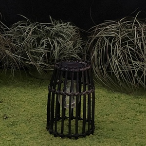 Lámpara <span class=keywords><strong>solar</strong></span> de ratán natural de estilo rural creativo para exteriores con bombilla Edison, farol colgante, luces LED decorativas para jardín
