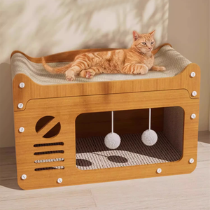 ShuangYuan moderna Villa di lusso per gatti in legno massello condominio interno/esterno grande gabbia per gatti criceti con motivo animale - Product Image 5