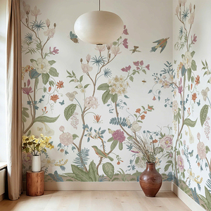 Murales de Pared con Diseño de Flores y Aves Personalizables 2026, Impresión Digital, <span class=keywords><strong>Papel</strong></span> <span class=keywords><strong>Tapiz</strong></span> Chino - Product Image 2
