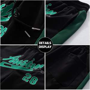 DiotSr Pantalones Cortos Bordados para Hombre, Negros y Verdes Austin 28, con Cordón, Transpirables, Casuales de Verano, Estilo Urbano, Deportivos - Product Image 5