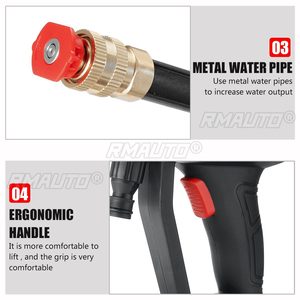 เครื่องฉีดน้ำแรงดันสูงไร้สาย 70 บาร์ 2000 วัตต์ สำหรับล้างรถยนต์ แบบชาร์จไฟได้ ใช้กับแบตเตอรี่ Makita 18V พร้อมหัวฉีดโฟม - Product Image 4