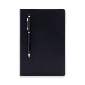 دفتر يوميات من الجلد A5 دفتر مخصص مع ، وحلقة القلم