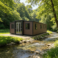 Maison conteneur modulaire préfabriquée extensible à 3 chambres, prête à l'emploi, kit de cabane compacte en acier à double aile, design moderne, pour salle de sport ou résidence