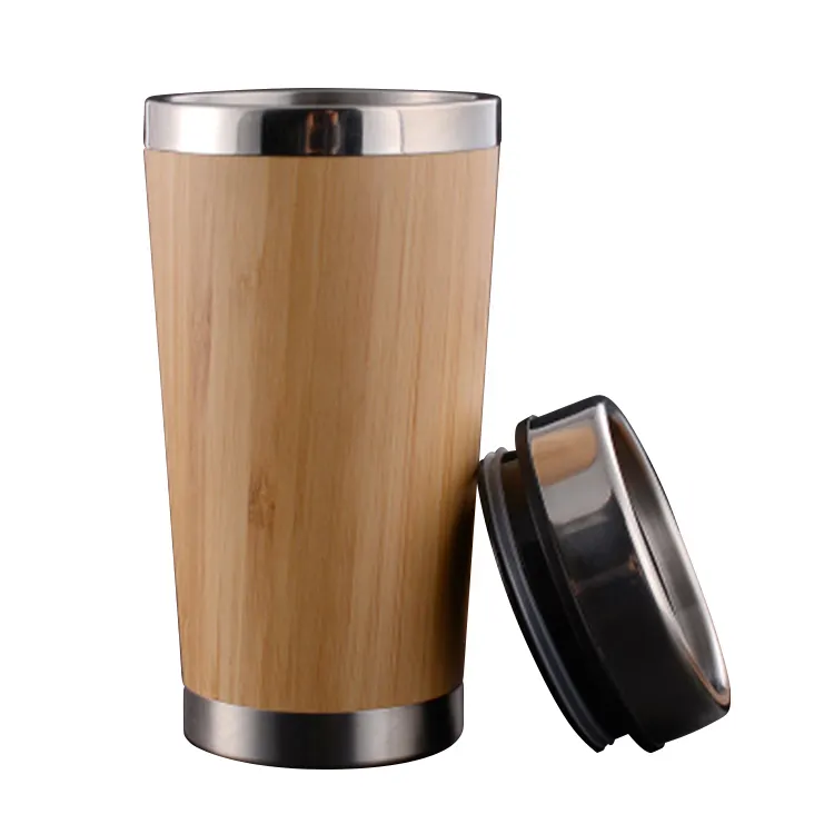 Professional bamboo juice tumbler cups wholesale biodegradable wooden travel mugs