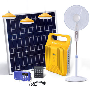 Kit Completo de Controlador Solar de Pago por Uso (Pay As You Go) con Ventilador, Sistema de Iluminación LED para el Hogar, Paneles Solares con Tarjeta SIM P150-3 - Product Image 1