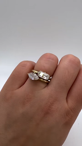 Anillo <span class=keywords><strong>Solitario</strong></span> con Corte Escalonado, Certificado por IGI, con Diamante Cultivado en Laboratorio CVD, DEF VVS VS, Oro Sólido de 18K/14K, para Novias de Lujo - Product Image 3