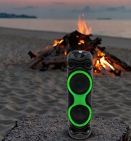 Altavoz Portátil para Eventos al Aire Libre con Doble Woofer de 10 Pulgadas, Luces RGB, Bluetooth 5.0, 2 Micrófonos para Karaoke, Batería de 5000-10000 mAh, 20 W, Control Remoto