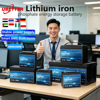 Prix Usine Ubetter QGL-1212 LiFePO4 12V/24V/48V 10-100AH Batterie Solaire Semi-Solide au Lithium avec Chargeur Bluetooth DIY CE