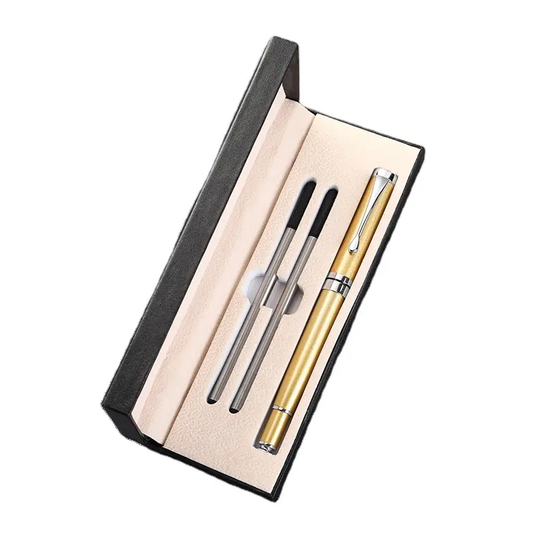 Özel renk ve Logo ile lüks promosyon tükenmez kalemler iş hediye seti Metal tükenmez kalem
