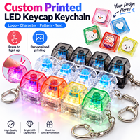 Porte-clés LED personnalisé avec impression de logo, interrupteur de clavier mécanique 1/3/4/9 touches, cadeau promotionnel