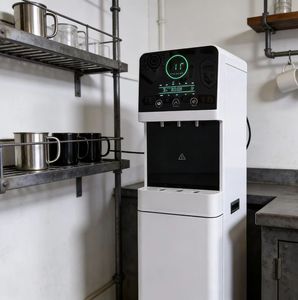 Distributeur d'eau chaude et froide à chargement par le bas avec technologie de filtration intelligente, boîtier en plastique écologique pour usage domestique et hôtelier, 3 robinets d'eau - Product Image 1