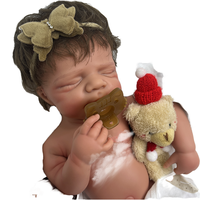 Bébé reborn en silicone afro-américain fille/garçon, bouche ouverte et cheveux bouclés enracinés, réalisme anatomique et artisanat de qualité