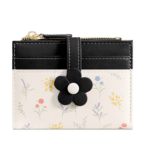 Short Lady's Wallet Student <b>Cute</b> Flower and Plant PU Leather Loose Change Card Bag <b>Purse</b> Wallet Coin Slim Wallet - Product Image 2