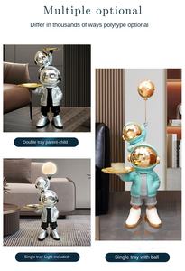 Esculturas Decorativas para el Hogar, Decoración de Sala de Estar, Bandeja Creativa con Forma de Astronauta para Guardar Adornos, Lámpara Lunar, Estatuas de Globos - Product Image 5