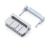 Conector Hembra IDC de 2.54mm, 6/8/10/12/14/16/18/20/24/26/30/34/40/44/50/64 Pines, Color Gris, para Cable Plano con Paso de 1.27mm
