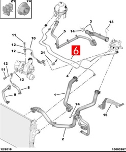 1323Y4 9805680180 Réservoir d'eau de radiateur Tuyau d'eau Tuyau de refroidissement <span class=keywords><strong>pour</strong></span> Peugeot 308 408 3008 RCZ <span class=keywords><strong>Citroen</strong></span> C4 <span class=keywords><strong>DS</strong></span> 1.6T - Product Image 6