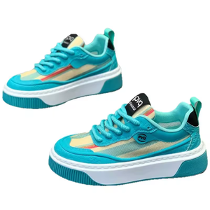 Chaussures de sport en toile respirantes pour hommes, lacets, chaussures plates décontractées, semelle épaisse, chaussures de skate augmentant la taille - Product Image 5