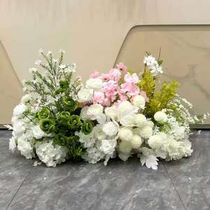 Flores Artificiales para Pasillos de Boda en Tendencia, en Colores Blanco y Verde, Camino de Flores para Decoración del Suelo de la Boda - Product Image 6