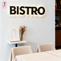 Signalétique d'intérieur personnalisée avec logo, en métal et acrylique, 3D, rétroéclairée or, enseigne LED personnalisée pour entreprise