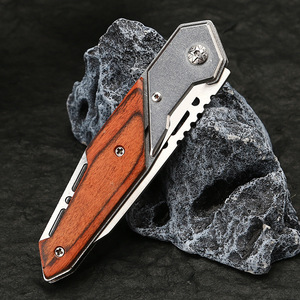 Cuchillo plegable de acero inoxidable, cuchillo multifuncional para exteriores, cuchillo plegable, cuchillo para montañismo y camping, afilado y - Product Image 2