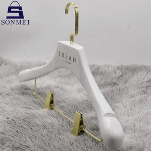 Grand cintre de robe de mariage en bois <span class=keywords><strong>blanc</strong></span>, 1 pièce, suspension pour jupes, clips - Product Image 4