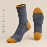 Chaussettes de sport en tricot respirant pour la course sur sentier, renforcées, montantes, couleur ardoise ambre, avec maintien de la voûte plantaire, en laine et nylon, avec coussinets talon-orteil