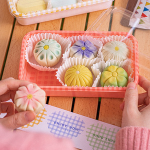 Bán Hàng Nóng Bền Vuông Pastry Pie Snack Bao Bì Hộp Vuông Trái Cây Macaron Hồng Hộp Nhựa Cấp Thực Phẩm Cho Bánh Và Những Môn Dã Ngoại - Product Image 3