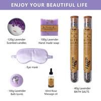 Cadeau de Fête des Mères Nouvelles Idées de Produits Huile de Massage à la Lavande Sel de Bain Bougie Parfumée Bombe de Bain Savon Coffret Cadeau de Bain Spa pour Femmes