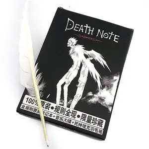 Feather pen with notebook set Leather Journal Collectable Death Note Notebook School Large Anime Theme Writing anime notebook