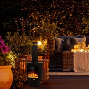 Brasero d'extérieur en acier laminé à froid pour terrasse, jardin, foyer, poêle à bois, chauffage extérieur - Product Image 6