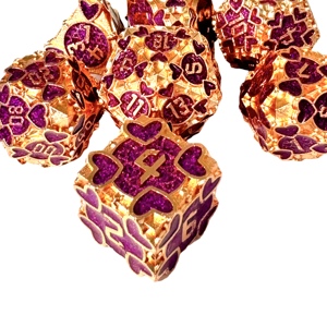 OEM Custom Logo Gold Green Zinc Alloy Polyhedral Handmade Durable Eco-Friendly Luxury Pirate Shape Dice7-Piece <b>Set</b> - Product Image 3