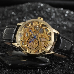 Reloj Mecánico Automático de Lujo para Hombre, Esfera Esqueleto, Correa de Cuero Genuino, Reloj Clásico de Negocios, Venta al Por Mayor - Product Image 2