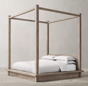 Спальня большой отель двуспальная кровать секс-кровать крытая мебель дубовый балдахин кровать - Product Image 3