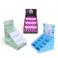 Étagère de présentation pliable pour maquillage, cils et rouge à lèvres, en carton ondulé, présentoir de comptoir personnalisé