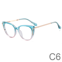 Nuevas gafas de ordenador, gafas de Color para mujer, montura óptica TR90, Ojo de gato, gafas antiluz azul para miopía, lentes