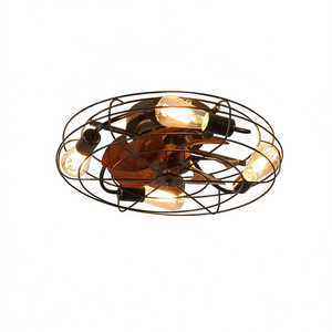 Ventilador de Techo LED Moderno Estilo Farmhouse de 20'' Negro de Perfil Bajo con 3 Aspas, Control Remoto y Motor Reversible para Sala de Estar - Product Image 1