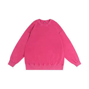 Sweat-shirt à col rond en coton lourd rétro délavé à l'acide sur mesure de haute qualité, sweat-shirt à col rond uni sur mesure de luxe - Product Image 5