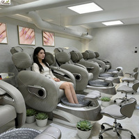 Style baroque pas cher fauteuil de massage pédicure électrique sans canalisation bain à remous spa canapé fauteuil avec évier à bulles
