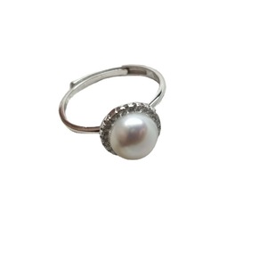 แหวนเงินแท้ S925 ประดับมุกน้ำจืด 7-8 มม. ไร้ตำหนิ แสงเงางาม แฟชั่นเกาหลี สง่างาม ปรับขนาดได้ - Product Image 5