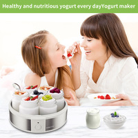 Yaourtière Électrique Mini Automatique avec Contrôle Tactile et Minuteur, Écologique, Facile à Utiliser pour Smoothies et Glaces