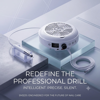 Perceuse à ongles professionnelle 2-en-1 rechargeable avec collecteur de poussière, moteur sans balais 45000 tr/min, aspiration puissante 85W, outils de manucure pour salon