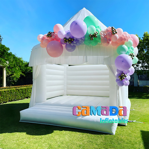 Trắng nhà bị trả lại Inflatable đám cưới màu trắng <span class=keywords><strong>bouncy</strong></span> lâu đài bên thuê nhà <span class=keywords><strong>bouncy</strong></span> với Slide - Product Image 5